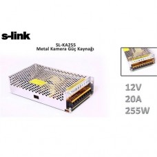 S-LINK SL-KA255 12V 20 Amper 250W Metal Adaptör